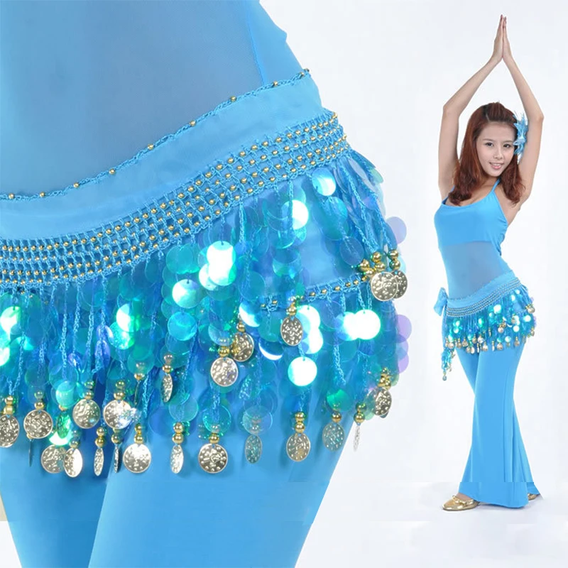 Belly dance costume clothes indian dance belt waist chain hip scarf women girl dance,11 colors