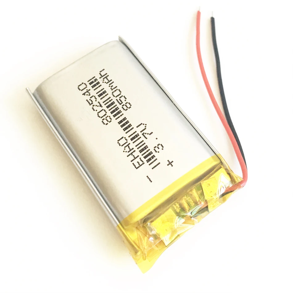 10 pces 3.7v 850mah 802540 bateria recarregável lipo do polímero do lítio para a almofada mp3 dvd e-book bluetooth alto-falante gravador 8*25*40mm