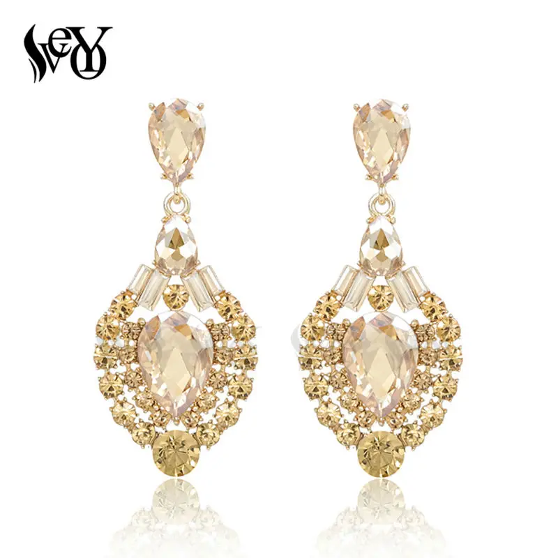 VEYO Fashion Luxury Drop Earrings Water Crystal Earring Rhinestone Alloy Top Quality