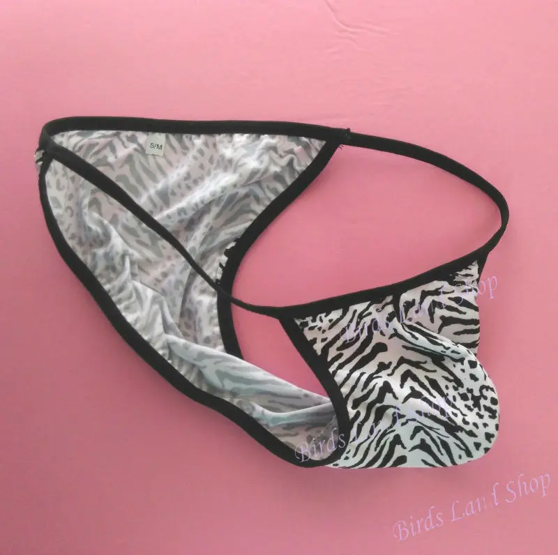 Mens Sexy Underwear String Pouch Bikini zebra leopard black white prints g4484 swimwear tricot