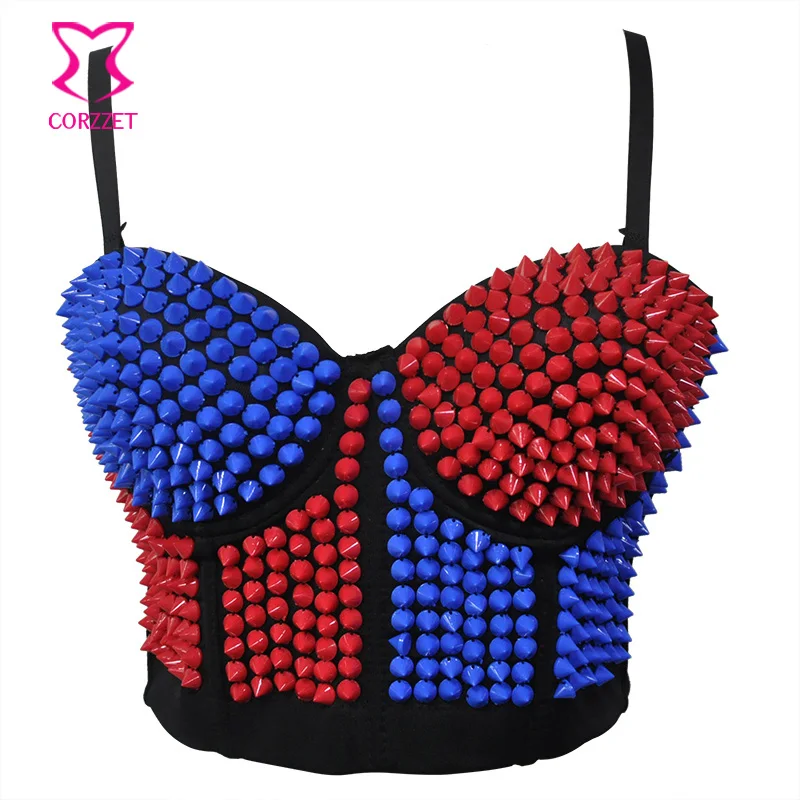 

Burlesque Blue/Red Beading Sexy Bralett Sujetador Mujer Push Up Bra Crop Top Underwear Bras for Women Brassier Soutient Gorge