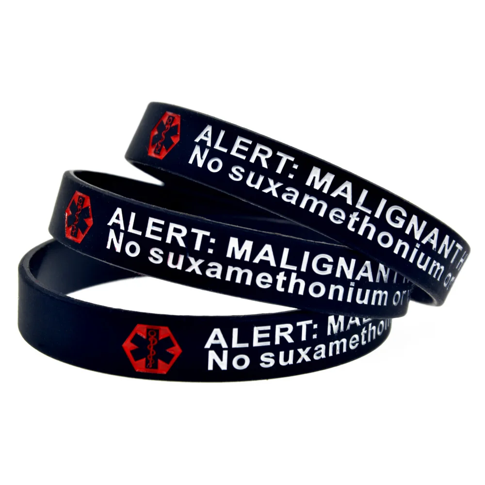 50 Stück, Warnarmband aus Silikon für Fälle von maligner Hyperthermie, 1/2 Zoll breit, für Damen und Herren, Gummiarmband, motivierendes Armband. – Detail 8