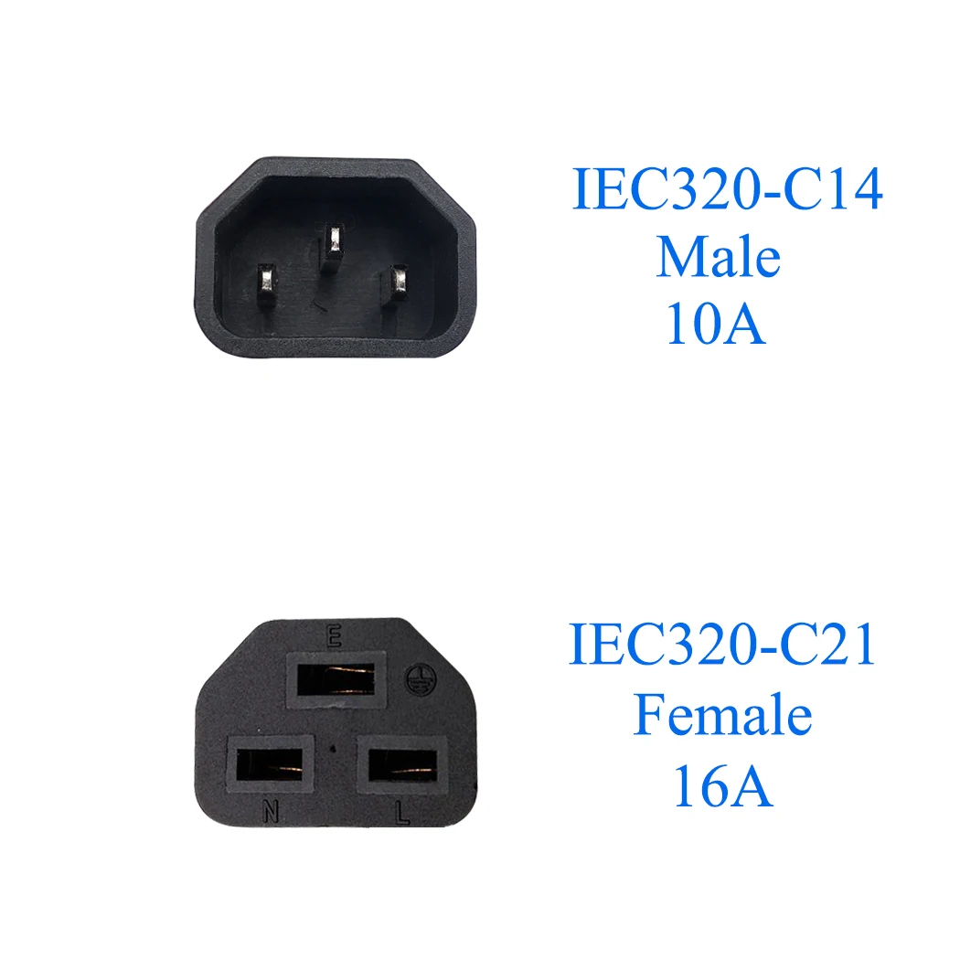 JORIDNO C14 TO C21,IEC 320 C14 Male to Dual 2*C21 Female Power Adapter, Power Adapter, UPS PDU Power Adapter