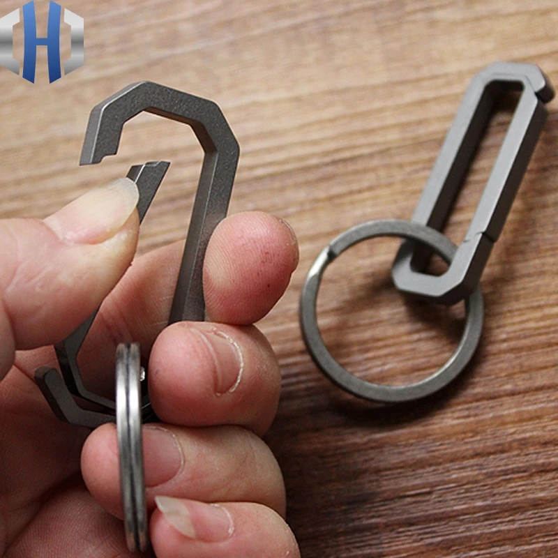 S/L Titanium Alloy Key Ring Hung Buckle Outdoor EDC Tool Keychain Pocket Titanium Buckle
