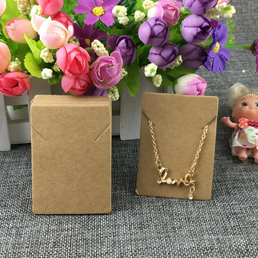 2.95x1.97inch 50pcs/lot kraft necklaces card and cardboard bracelet fashion jewelry packing display card