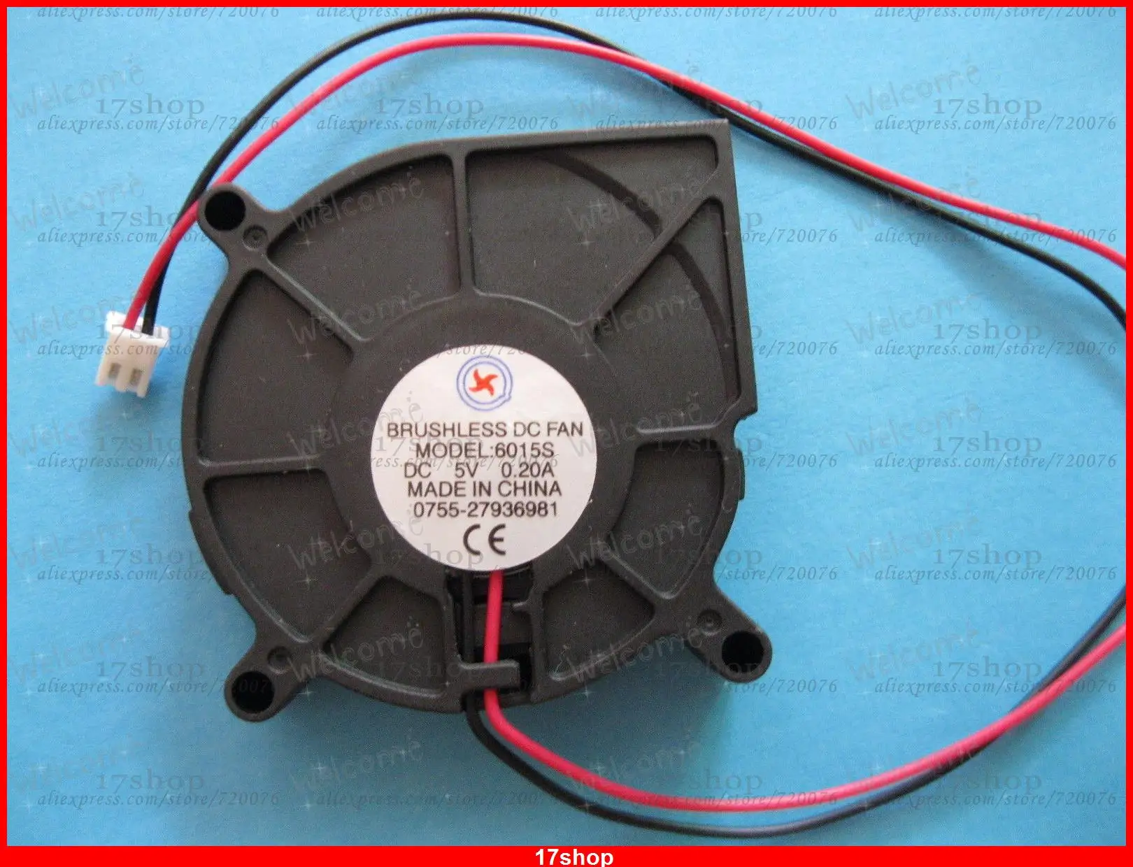 1 pcs Brushless DC Blower Fan 5V 6015S 60x60x15mm 2pin