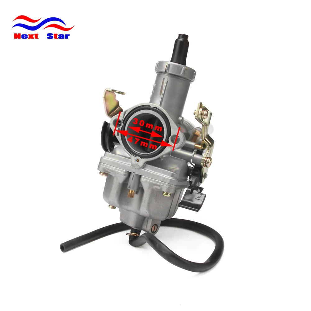 Motorcycle Pit Dirt Bike 30mm Carb PZ30 Acceleration Pump Carburetor For Mostly 4 Stroke CG Engine 200cc 250cc ATV