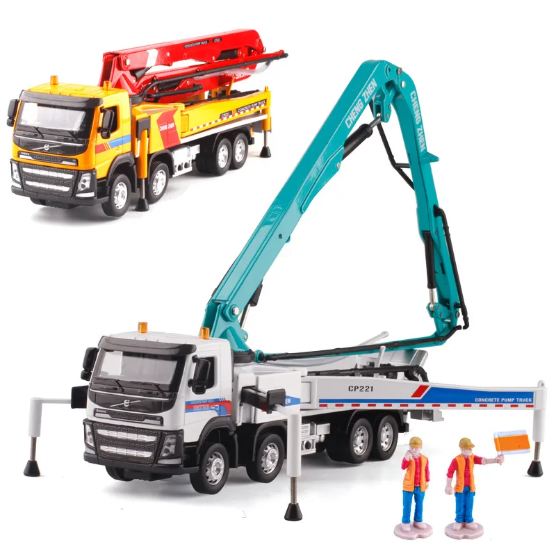 High imitation engineering concrete truck model,1:50 alloy concrete pump truck,Sound and light engineering vehicle,free shipping