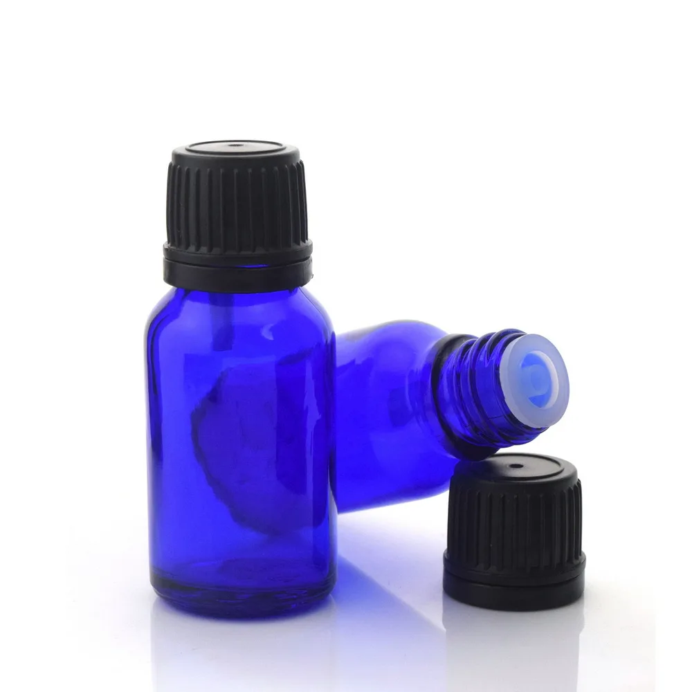 

24pcs 15ml Cobalt Blue Glass Essential Oil Bottles With Orifice Reducer Euro Dropper Tamper Evident Cap For Aromatherapy Perfume