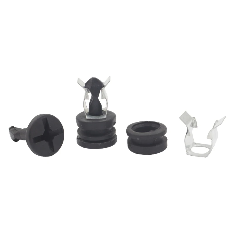 20 set Plastic clips For Volkswagen Metal Base Fixed Engine Upper Cover Hood Bonnet rubber ring Insulation fasteners