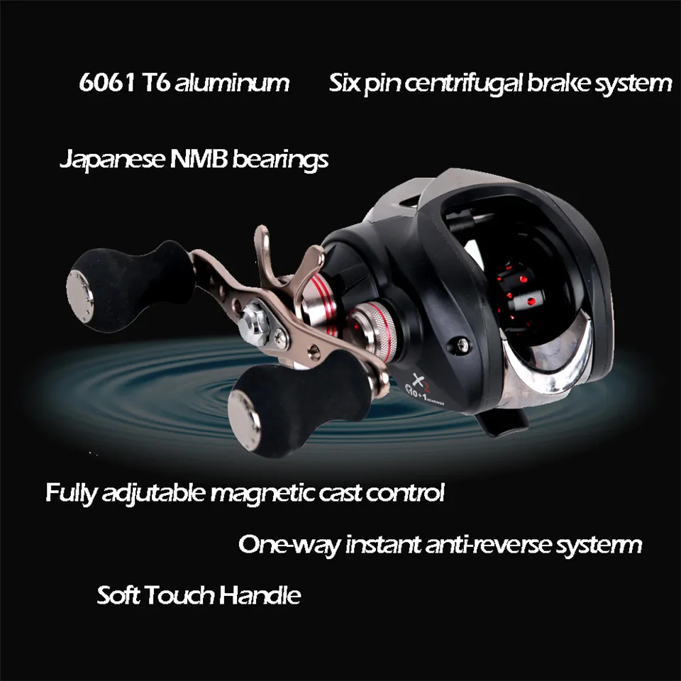 Maximumcatch Acuflex Baitcasting Reel 10+1 BB 7.0:1 8KG Max Drag Ultra Light Centrifugal Brake System Fishing Reel