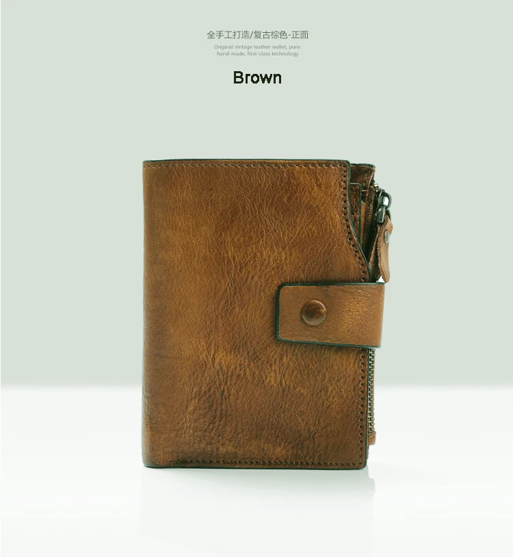 Fashion Vintage Genuine Leather Men Wallet Leather Wallet men purse vertical short money bag male wallet coin Purse card holder