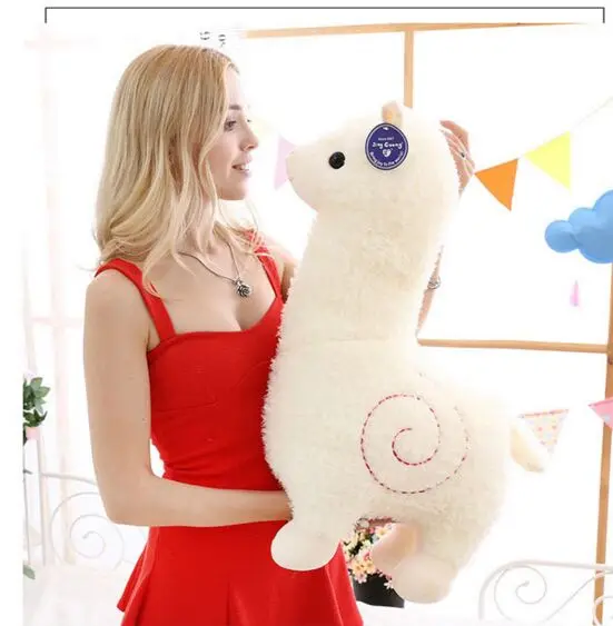 

large 65cm white alpaca sheep soft doll lovely cartoon alpaca plush toy hugging pillow birthday gift h2367