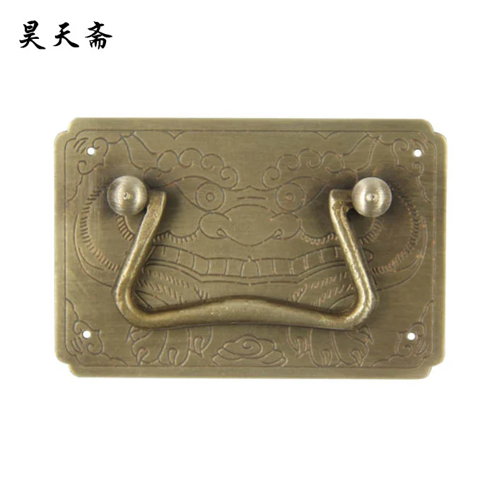 [Haotian vegetarian] antique copper beast side handle drawer handle / antique furniture, brass fittings HTD-015