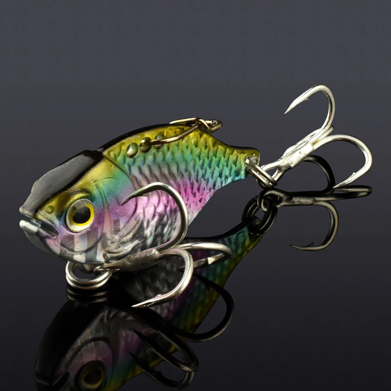 JUYANG Fishing Lure 7.5g 3.5cm metal VIB Lure Treble Hook Fishing Vibrator Fish Tackle Isca Artificial For Pike