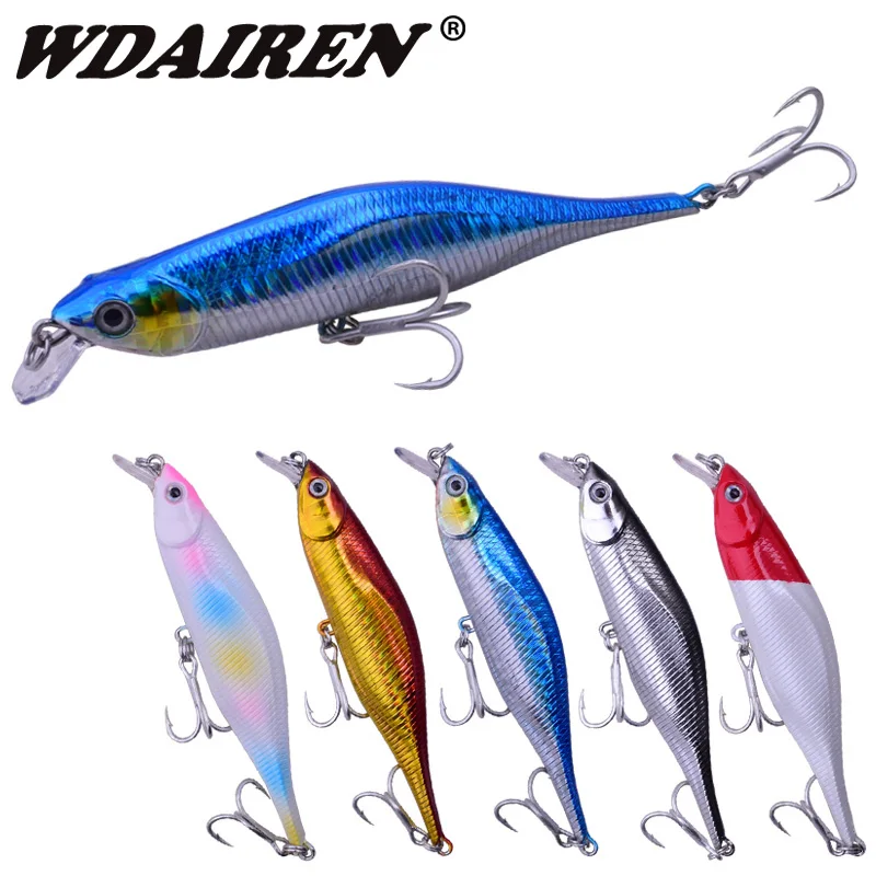 

1Pcs 11cm 11.5g Artificial Floating Minnow Lure Tight Shot Fishing Lures Hard Bait Tackle 3D Fish Eyes Wobblers Fishing Tackle
