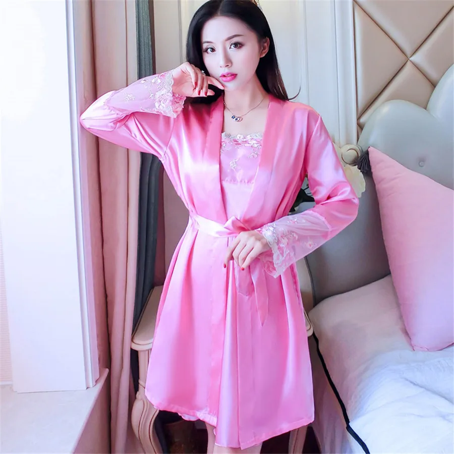 Women Underwear Robe Underwear Sexy Nightwear Lingerie Lace Solid Silk Nightgown Dresses Nighte Dress Cotton Sleepwear Set