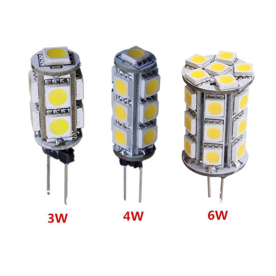 Imagem -06 - Smd Levou Lâmpada Led Substituir Lâmpada de Halogéneo Lâmpada 13 24 Leds Branco Quente Branco 10 Peças Lote 12v 3w 4w 6w g4 5050