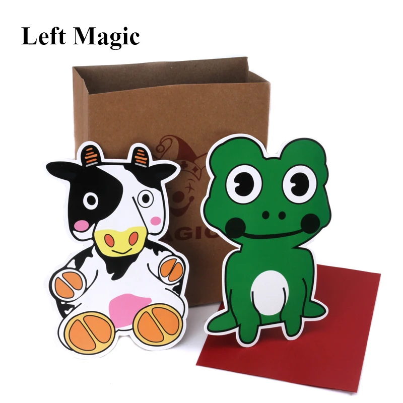 Children Educational Cow And Frog Magic Tricks Cows Small Cute Frog Cartoon Animals Stage Interactive Magical Props