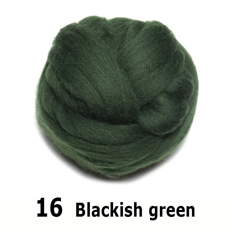 handmade Wool Felt for felting 50g Blackish green   Perfect in Needle Felt 16#