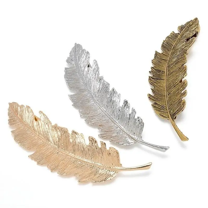 Women Hair Accseeories Cute sweet hairpin classic Leaf alloy spring bobby pin duck bill clip