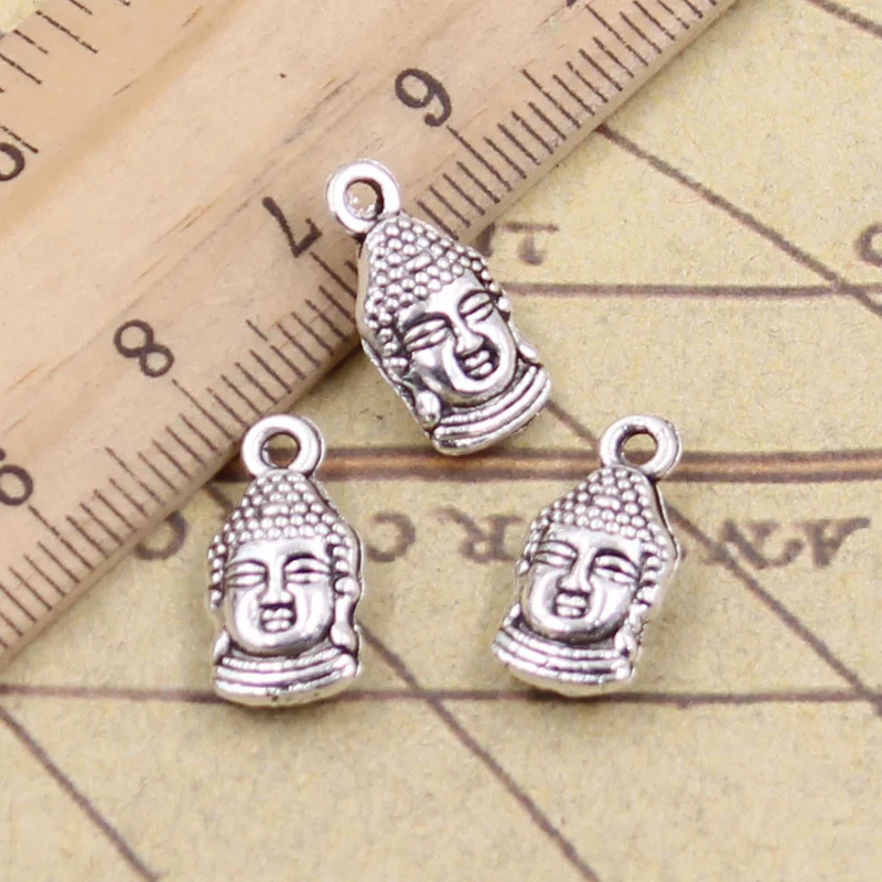 20pcs Charms Buddha Tathagata Head 16x8mm Tibetan Bronze Silver Color Pendants Making Findings Handmade Antique DIY Jewelry