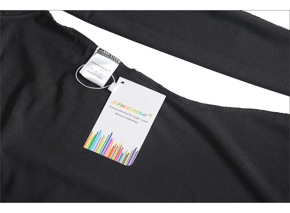 SPEERISE 성인 블랙 긴 소매 유니타드 원피스 스판덱스 바디 슈트 여성용 전신 점프 슈트 댄스웨어