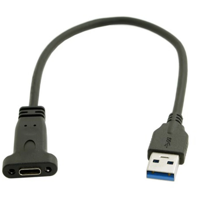 0.2M USB-C USB 3.1 유형 C TYPE-C 암-USB 3.0 A 수 데이터 케이블 20cm(패널 장착 나사 구멍 포함)