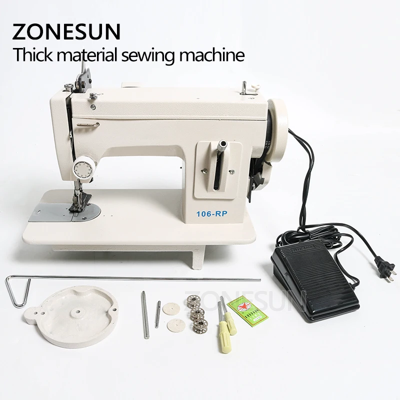 ZONESUN SEW LINE 106-RP Household Fur Leather Fell Clothes Thicken Sewing Machine Thick Fabric Material Sewing Machine