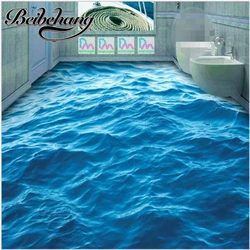 Beibehang – papier peint auto-adhésif en PVC 3d, revêtement de sol moderne personnalisé, vagues de mer bleu profond, antidérapant, épais