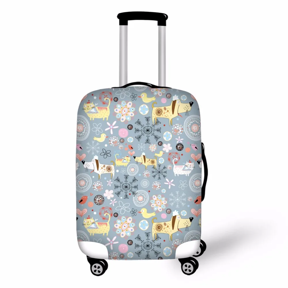 

flower prints suitcase cover protective cover for luggage with zipper Luggage cover suit 18-30 Inch luggage high elasticity