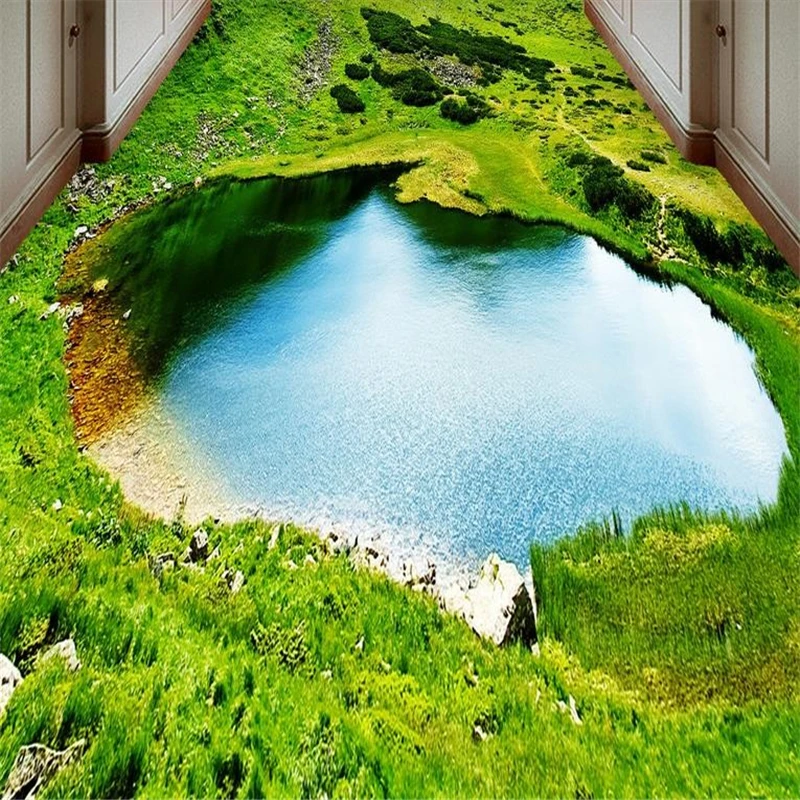 beibehang 3d flooring wallpaper for walls 3 d custom painting floor Meadow photo waterproof wall papers home decor for bathroom