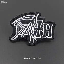 Cool White Letters Punk Rock Music Patches for Cloth Iron On Embroidered Badges Appliques for Jackets Jeans Stickers