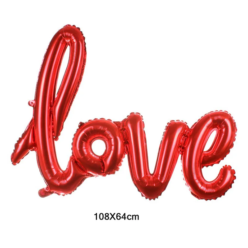 1pcs 108X46 cm Siamese LOVE foill Balloon Birthday Party Wedding Decorations Romantic Valentine\'s Day Love Letter Balls globos