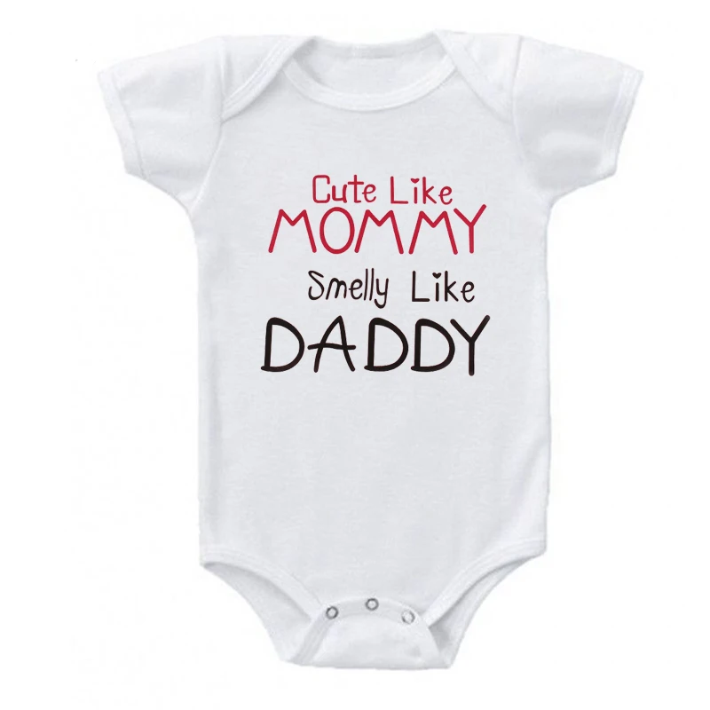 Newborn Baby Letter Mommy Daddy Bodysuits Infant Baby Boy Girl Cute Bodysuit One-pieces Outfits Kids Clothing 0-24M