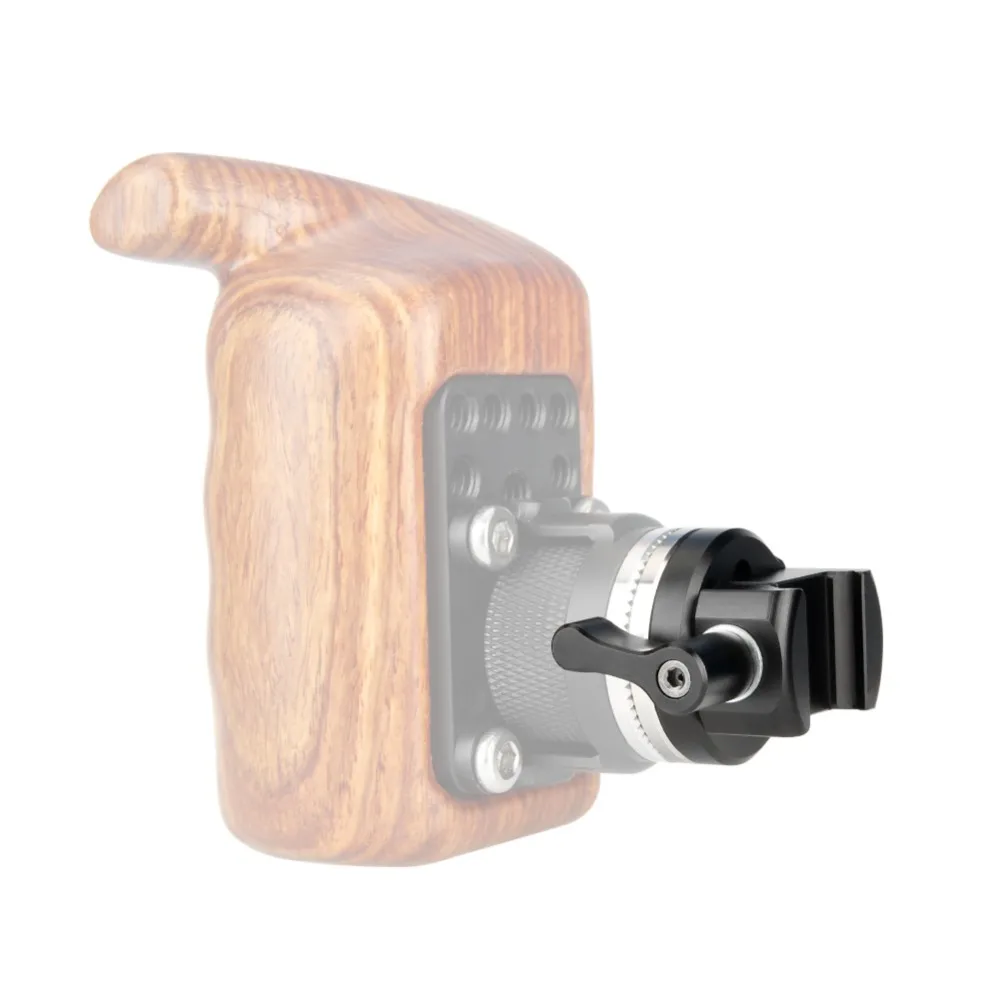 NICEYRIG Nato Rail Clamp Arri Rosette Adapter NATO Quick Release Clamp for Camera DSLR Shoulder Rig for Camera Wooden Handle