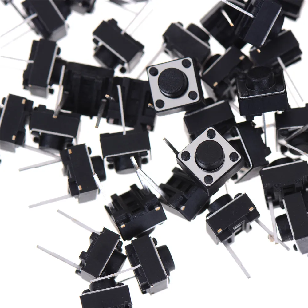 100pcs/lot Mini Micro Momentary Tactile Push Button Switch 2 pins 6*6*5 mm ON/OFF keys button DIP 6x6x5mm