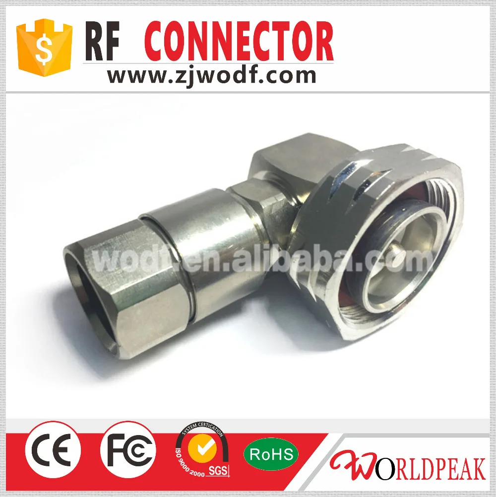 

Free shipping 2 pcs 7/16 Din male right angle clamp 1/2 corrugated coaxial cable connector