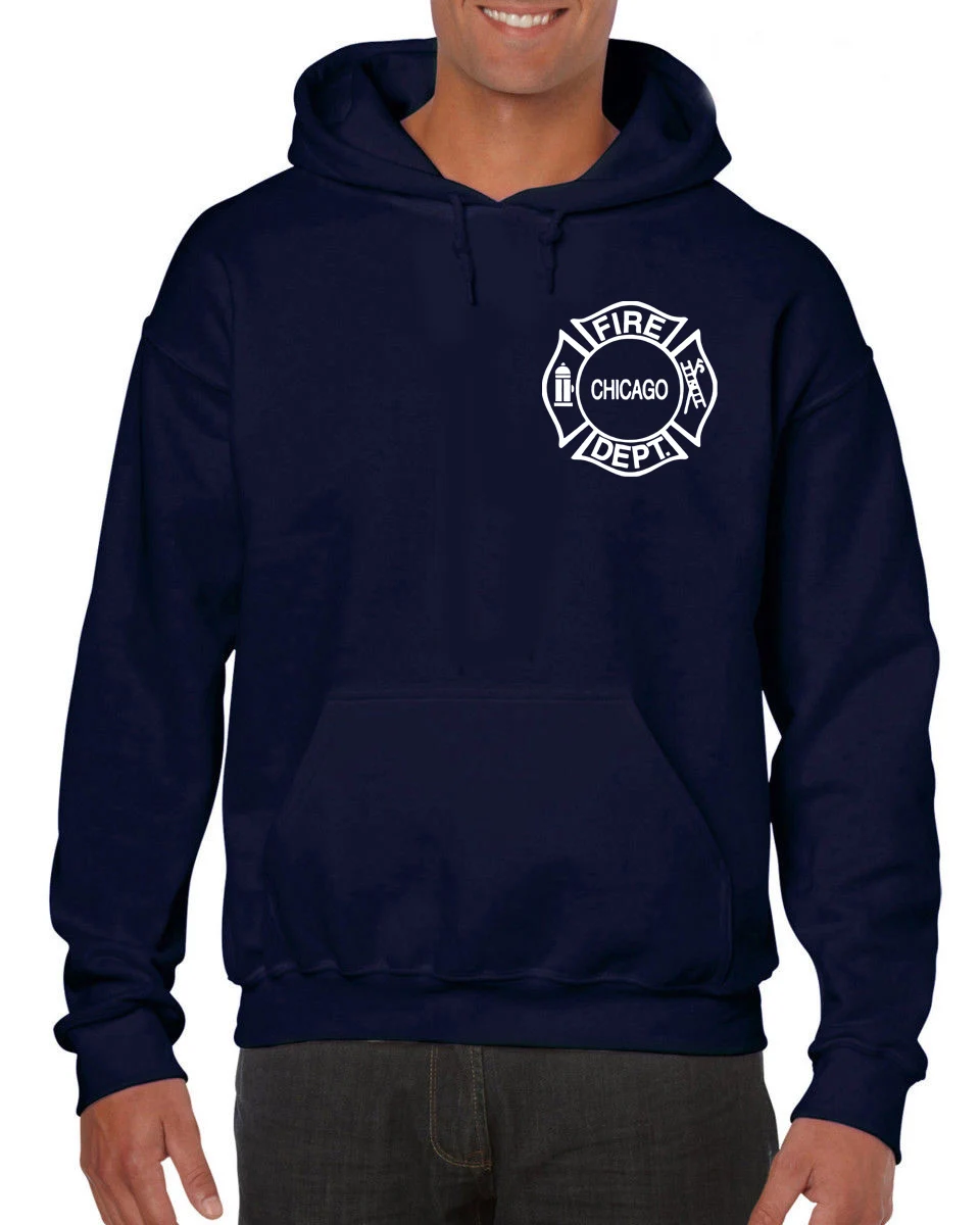 Hot Sale Men Fashion Chicago Fire Department - Custom Men\'s Black Hoodies Sweatshirt