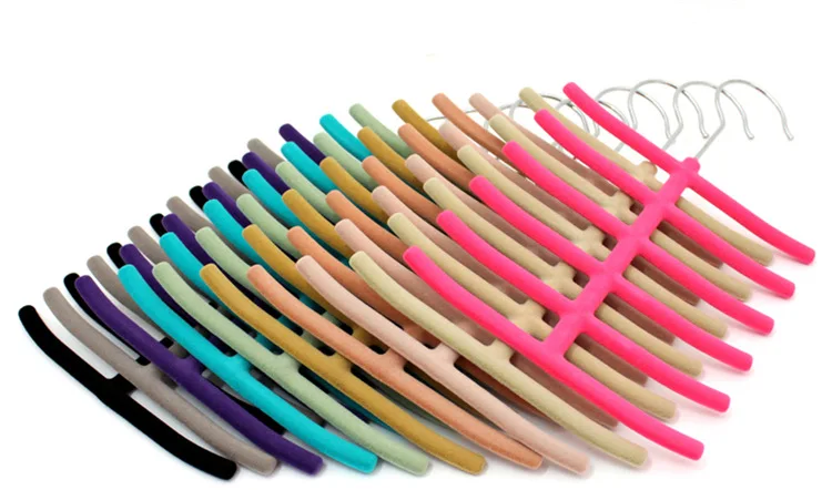 1PC New Nonslip Neck tie Belts Tie Hanger Flocking Velvet Hangers Tie Hanger Rack Shawl Scarf Closet Holder Organizer MZ 004