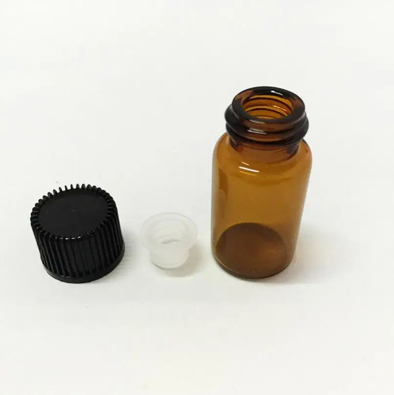 1000sets/lot 2 ML High Quality Amber Mini Glass Bottle, 2CC Amber Sample Vial,Small Essential Oil Bottle Wholesale