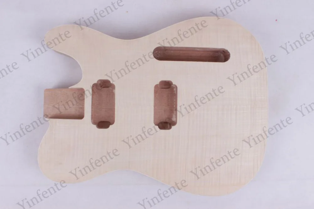 New Unfinished Guitar body TL Electric Mahogany Fine Flame Maple Veneer