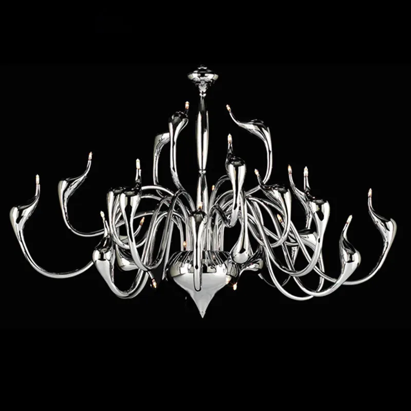 G4 LED Swan chandelier Lighting for Bedroom Foyer Chandelier lustre salon Black White Red gold chandelier Lighting