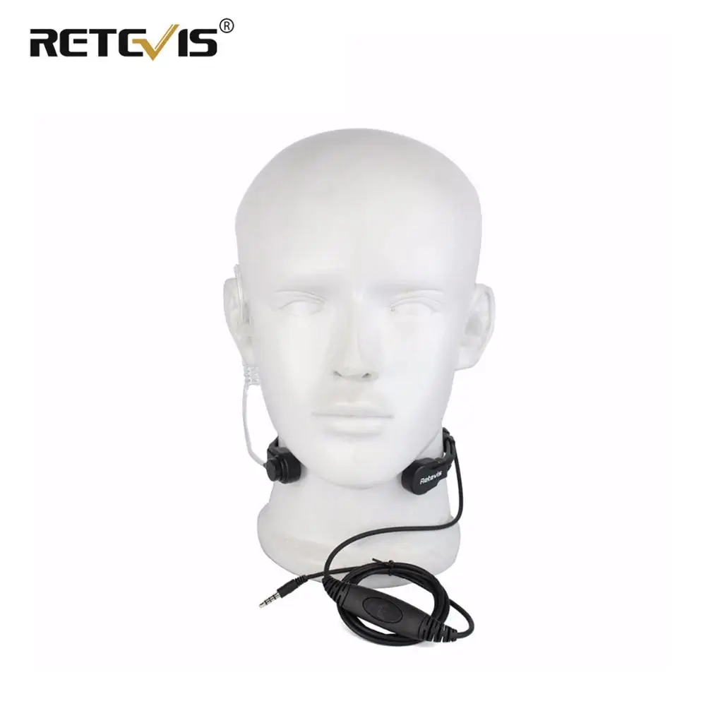 Retevis R-151 1Pin 3.5mm PTT Throat Mic Flexible Earpiece Covert Air Tube Headset Headphone For Mobile Phone/Speakers/Computers