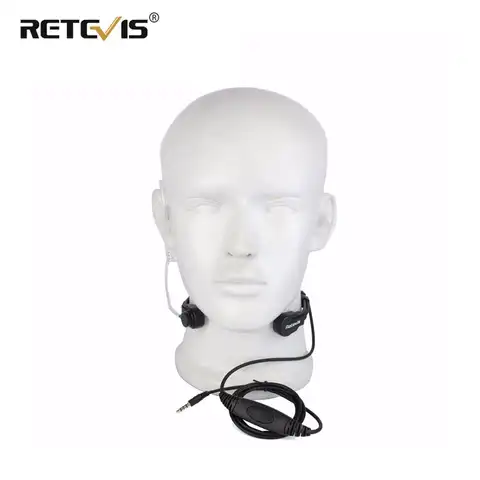 Retevis-1 핀 3.5mm PTT 목 마이크 유연한 이어피스 은밀한 에어 튜브 헤드셋 헤드폰 휴대 전화/스피커/컴퓨터용, PTT 목 마이크