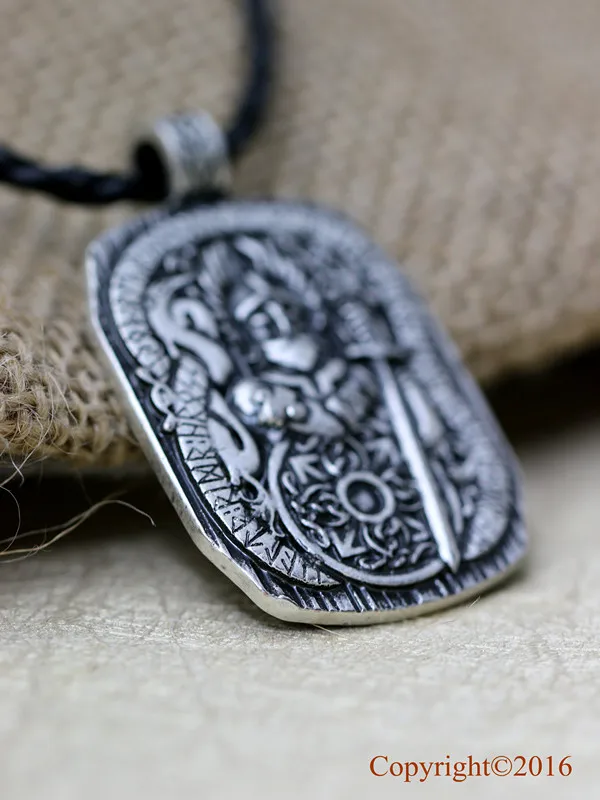 10pcs Norse Viking Necklace Legendary The Viking Solider And Dragon Amulet Necklace Nordic Talisman