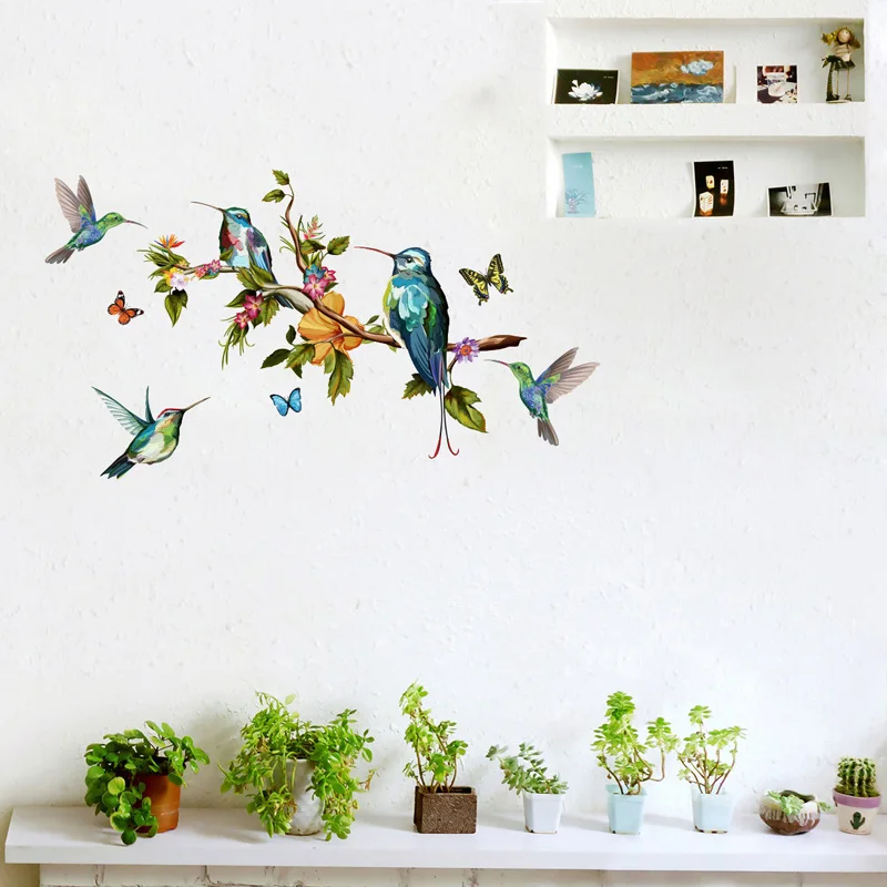 Multicolor Butterflies And Birds Flying Wall Stickers Living Room Bedroom Decoration Wallpaper Home Decor Mural Removable Decals