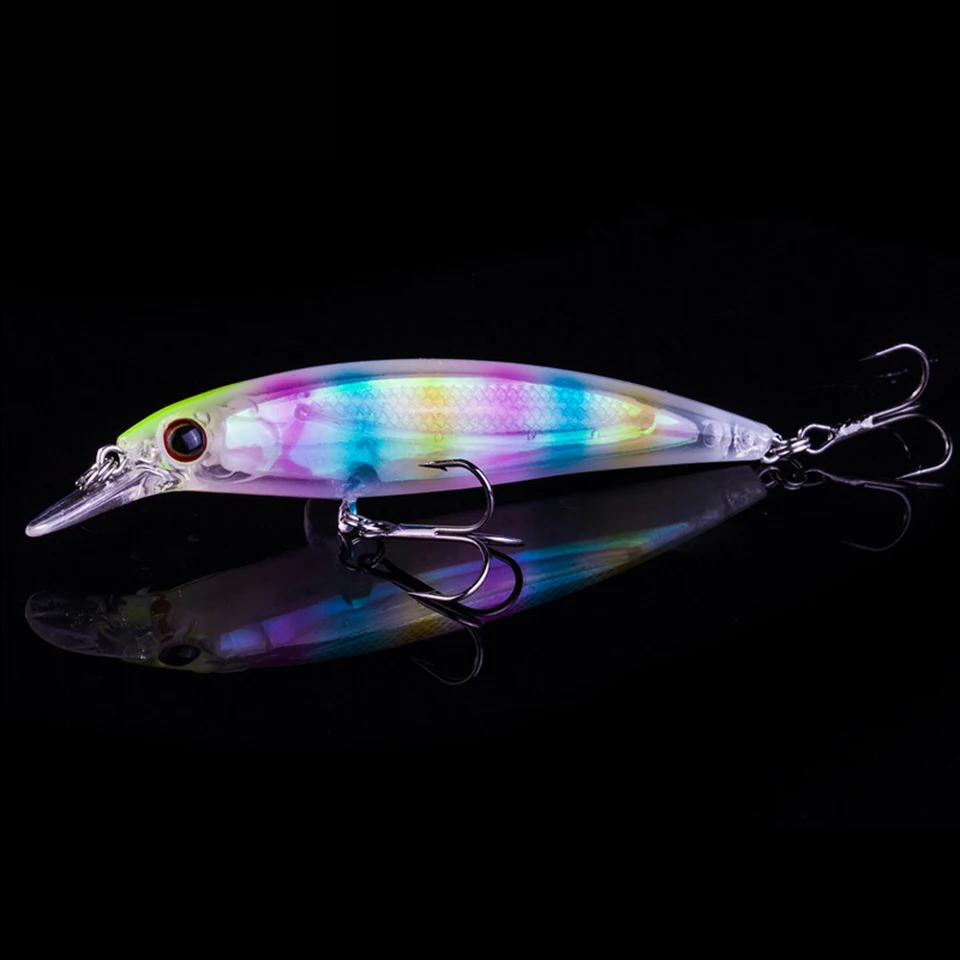 WALK FISH 1PCS Floating Minnow Fishing Lure Laser Luminous Hard Artificial Bait 3D Eyes 11cm 14g Fishing Wobblers Crankbait