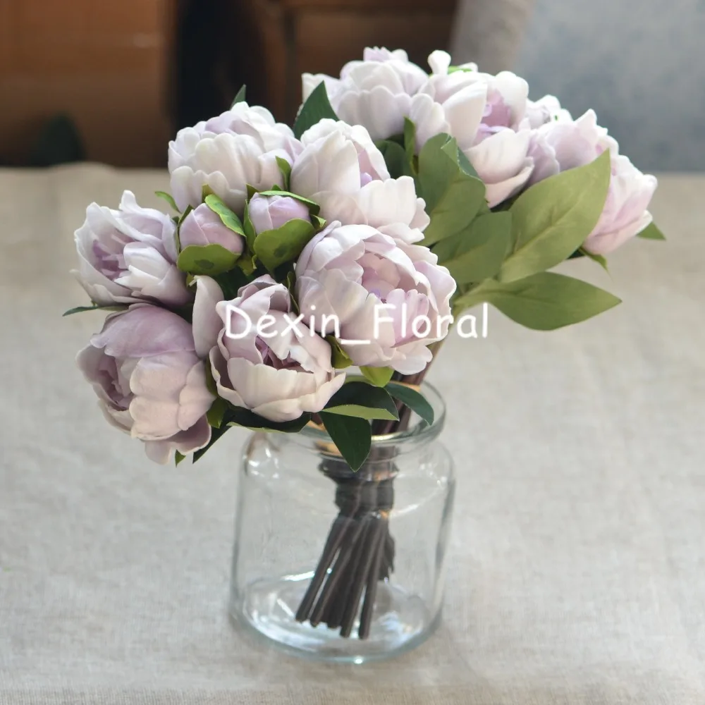 Lilac Peonies Real Touch for DIY Wedding Bouquets, Bridal Bouquets, Wedding Centerpieces, 2 Bundles