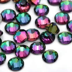 QIAO Top Quality Green Volcano Rhinestones SS16-SS30 Hot-Fix FlatBack Strass Garment Rhinestone Garment Stone DIY accessories